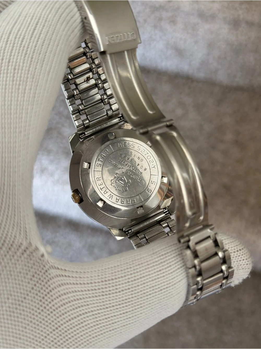 Citizen Vintage Crystal Seven Automatic Watch, Gray Dial day date Mens Watch